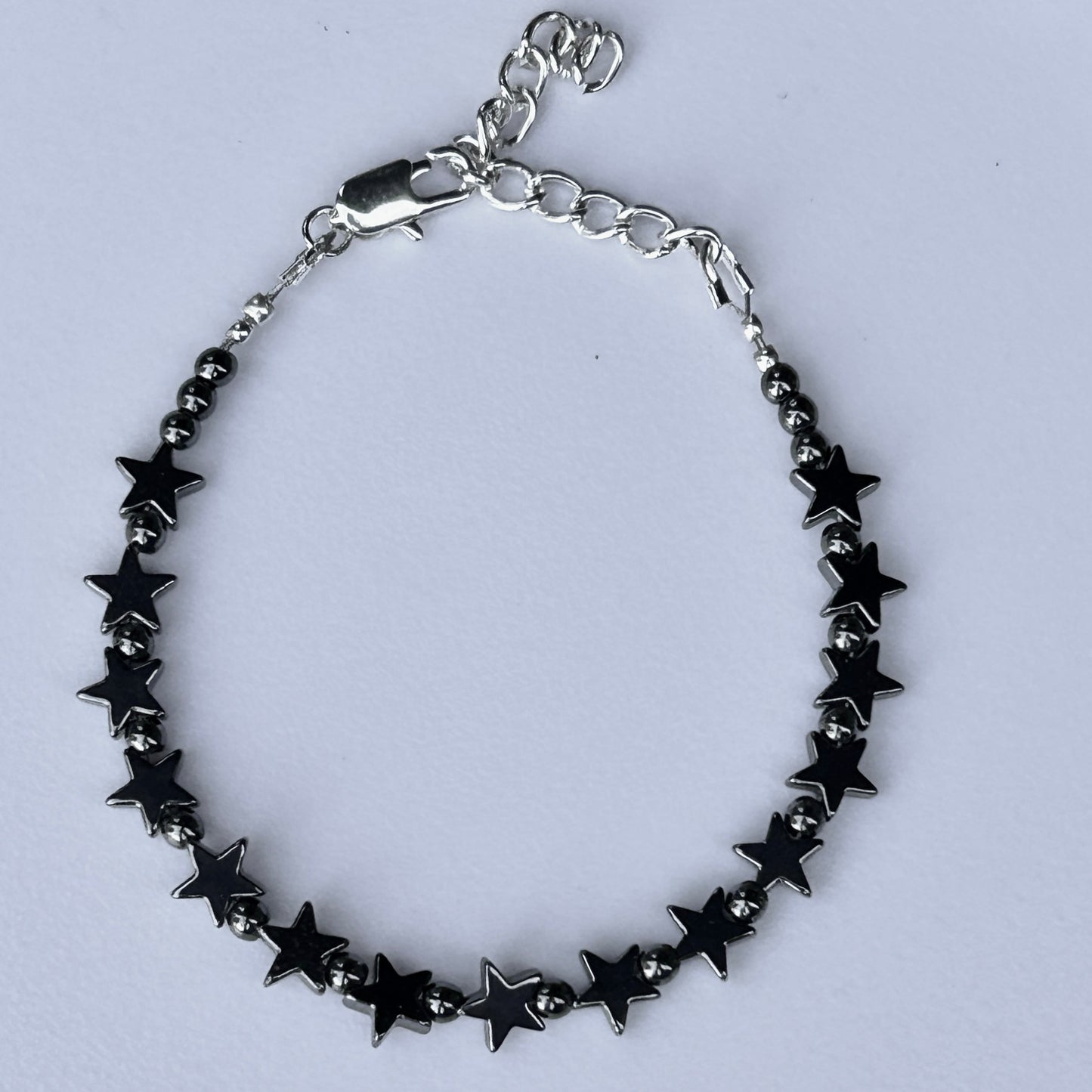 Hematite Star Bracelet with a Clasp (sizable)