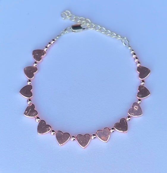 Pink Hematite Heart Bracelet
