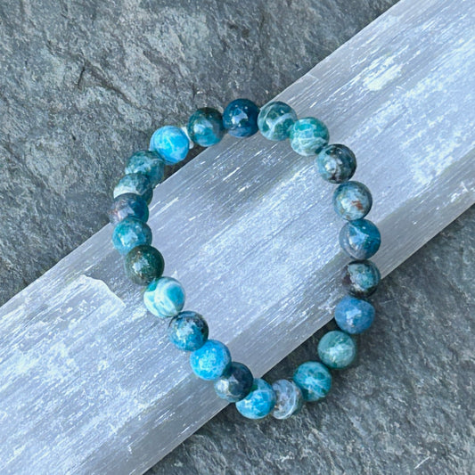 Blue Apatite 8mm Stretch Bracelet