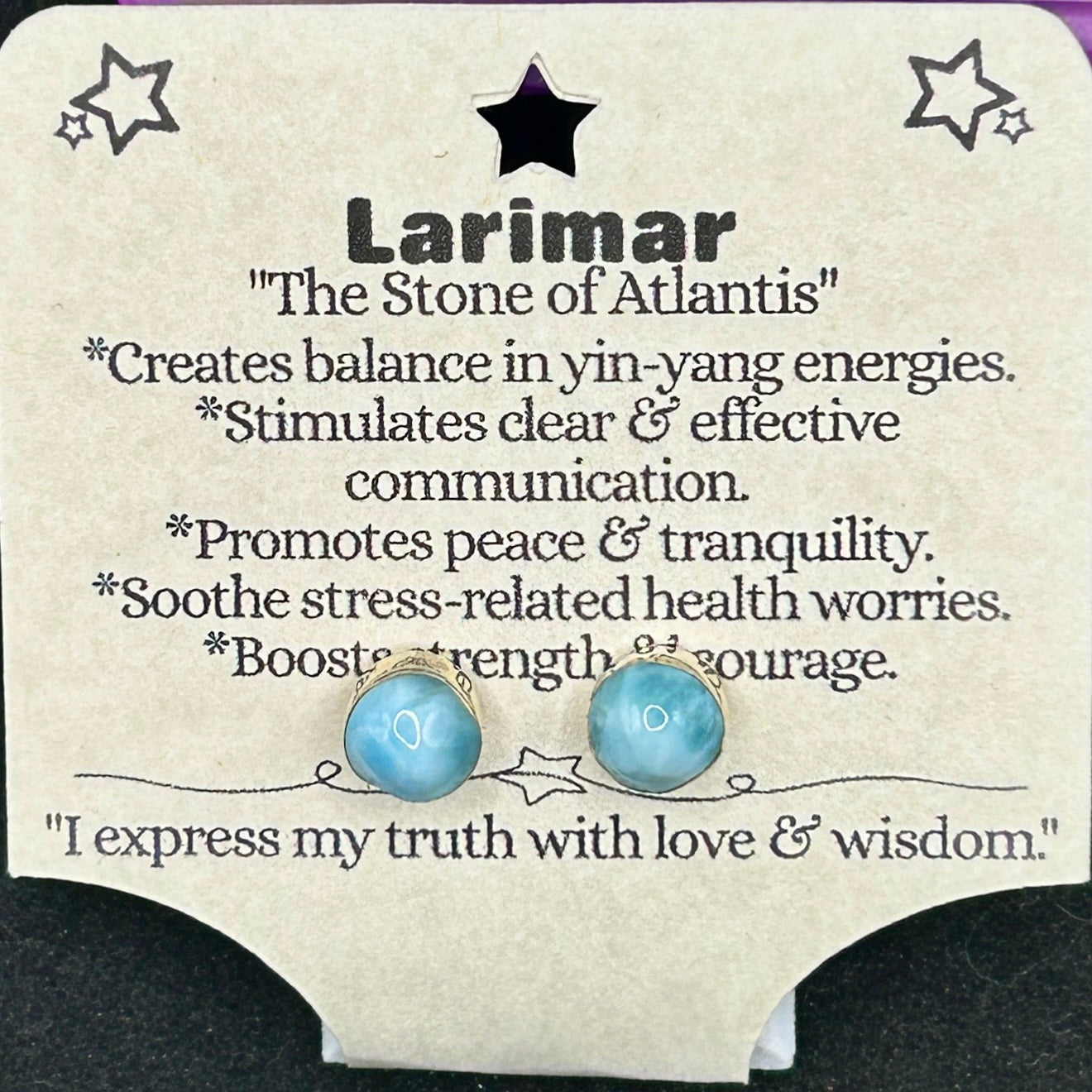 Larimar Post Sterling Silver Earrings