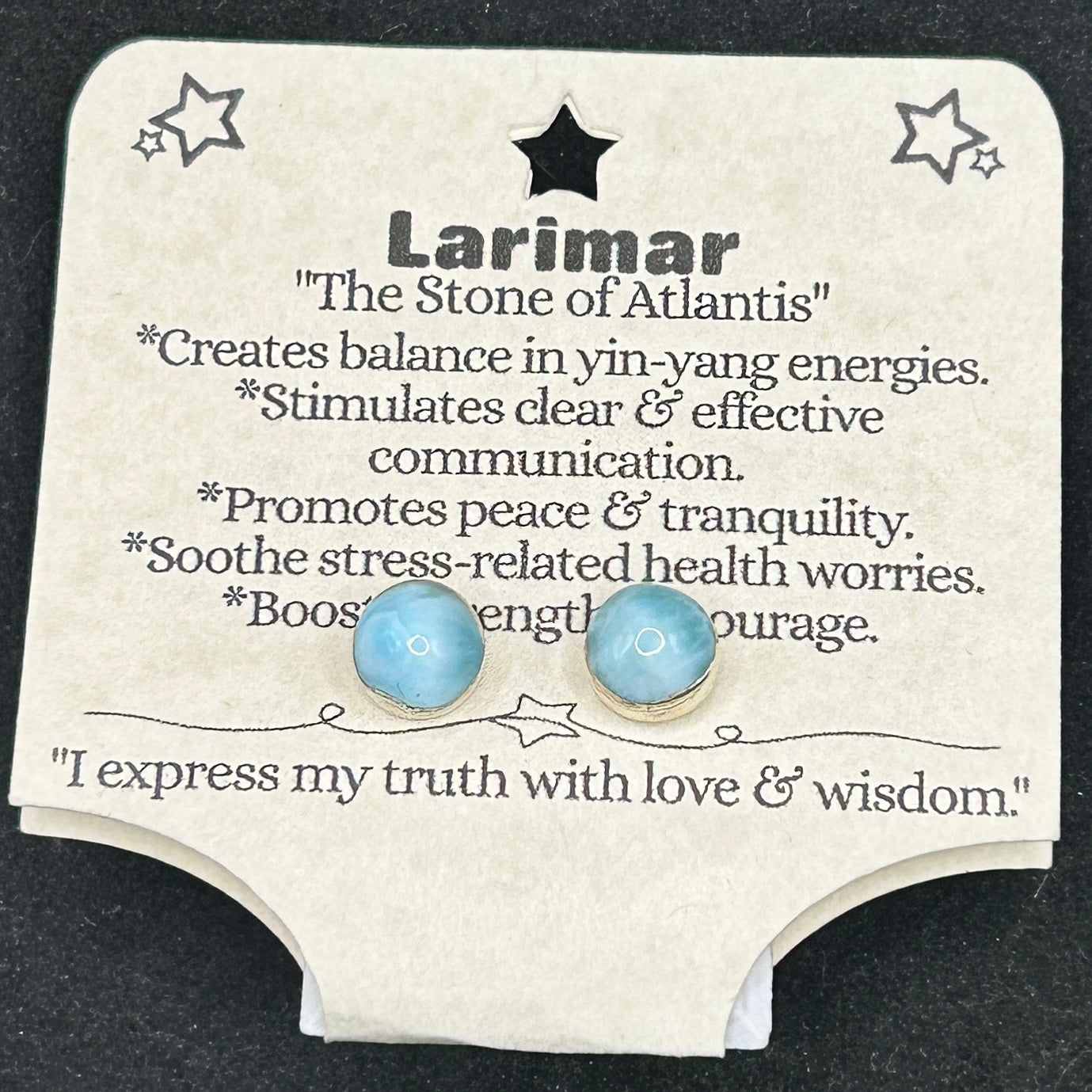 Larimar Post Sterling Silver Earrings