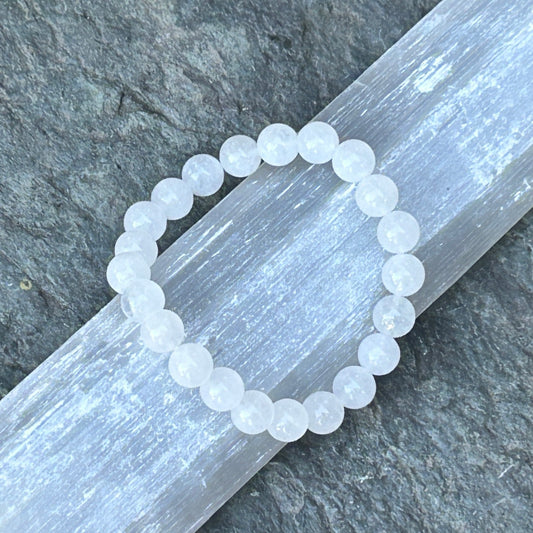 White Jade 8mm Stretch Bracelet